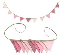 10 pezzi di bandierine, bandierine in tessuto per la cameretta dei bambini, bandierine rosa da 3,15 m, tessuto per giardino, festa nuziale, decorazione per la camera da letto dei bambini (rosa)