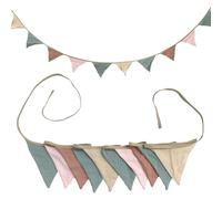 10 pezzi di bandierine, bandierine in tessuto per la cameretta dei bambini, bandierine rosa da 3,15 m, tessuto per giardino, festa nuziale, decorazione per la camera da letto dei bambini (colorato)