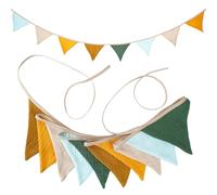 10 pezzi di bandierine in tessuto per cameretta dei bambini, rosa, bifacciali, per baby shower, 3,15 m, per giardino, matrimonio, compleanno, camera da letto, decorazione (giallo e marrone)