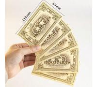 10 pezzi di biglietti del treno dorati di Harry Potter, biglietti di andata e ritorno da Londra a Hogwarts, biglietti numero 943 e 257. Realizzati in modo raffinato su carta dorata, perfetti per decor