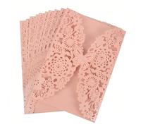 10 pezzi di biglietti d'invito for matrimonio a farfalla, biglietti di compleanno con fiori, biglietti d'invito for il debutto della ragazza, biglietti di auguri for feste con taglio laser e cavità(Pi