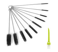 10 pezzi di bottiglia spazzola di pulizia, con 1 pezzo di gap spazzola di pulizia, tubo spazzola di pulizia, paglia spazzola di pulizia,utilizzato per pulire a collo stretto bottiglie (nero)