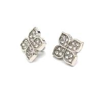 10 pezzi di bottoni in metallo dorato con strass a forma di fiore da 12 mm per gonne e camicie da donna,Argento,Diagonale