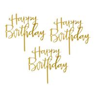 10 pezzi di buon compleanno in oro rosa argento acrilico lettera cake topper for la prima festa decorazioni for torte forniture arredamento Per una festa
