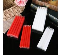 10 pezzi di candele rosse e bianche di emergenza, candele cilindriche lunghe senza fumo per illuminazione durante interruzioni di corrente domestica, adatte per cene, feste, decorazione per atmosfera 