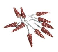 10 pezzi di carta vetrata a forma cono con testa levigatura montata, mola abrasiva a lamelle da 80-400# gambo 1/8" for lucidatura wanglan(80,12mm)