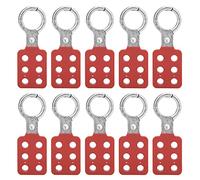 10 Pezzi di Chiusura a Chiave per Tagout, Chiusura per Lucchetto Isolante in Alluminio di Sicurezza per Gestione Multipla, Chiusura a Cerniera Isolata con Interblocco a 6 Fori, Diametro Interno della