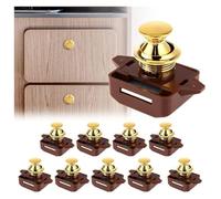 10 pezzi di chiusura a pulsante, chiusura a scomparsa for porta dell'armadio, adatta for camper, barche, furgoni, yacht, armadietti, armadietti da 15-18 mm di spessore