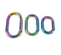 10 pezzi di clip con fibbia in metallo apribile a molla ovale - Ganci moschettone versatili for borse, portachiavi e bagagli(Colored,16mm)