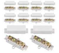 10 pezzi di connettori in ottone a doppia vite, 1000 V 100 A, kit morsettiera per cablaggio amperometro, da 2,5 a 16 mm², morsetto per filo conduttore, blocco a morsetto