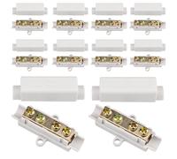 10 pezzi di connettori in ottone a doppia vite, 1000 V 100 A, kit morsettiera per cablaggio amperometro, da 2,5 a 16 mm², morsetto per filo conduttore, alloggiamento ABS, blocco a morsetto