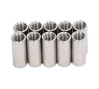 10 pezzi di dado di accoppiamento rotondo M10x1,5 L35 mm, dado connettore per barra filettata in acciaio inox, adatto con precisione per uso domestico e industriale, hardware di