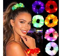 10 pezzi di elastici per capelli luminosi a LED, elastici per capelli in peluche colorati, con modalità di illuminazione multiple, adatti per discoteca, festa, Ognissanti, Natale, decorazione per le v