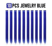 10 pezzi di extension per capelli molletta-on di colore blu, adatte per le donne - perfette per uso quotidiano, feste, cosplay, Ognissanti e cosplay anime - extension per capelli dritti, con riflessi 