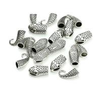 10 pezzi di fermagli a forma di testa di serpente dorati antichi, terminali per connettori per braccialetti in pelle, creazione di gioielli fai da te, 10 set in argento