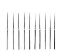 10 pezzi di frese con testa diamantata, gambo da 3 mm, cono lungo piccolo, portata 1,5, punte for perforazione ad ago for utensili rotanti wanglan(Medium 2.3mm)