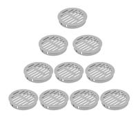 10 Pezzi di Griglia di Ventilazione Rotonda, 50mm Grigia in Plastica con Lamelle per Foro di Ventilazione per Bagno, Cucina, Armadio