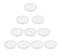 10 Pezzi di Griglia di Ventilazione Tonda, 60mm, Bianca, in Plastica, con Lamelle per Foro di Ventilazione, per Bagno, Cucina, Armadio