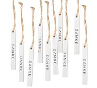 10 pezzi di legno del pendente Regalo Del Pendente testo grazie per un piccolo dankeschoen per regali o anche a Natale come Confezione - 8 x 1 cm per decorare e abbellire