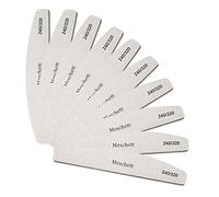 10 pezzi di lime per unghie a mezza luna, 240/320 lima per unghie professionale riutilizzabile a doppia faccia, lima per unghie, strumenti per manicure per acrilico, naturale, gel per unghie