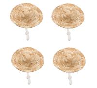 10 pezzi di mini cappelli di paglia per casa delle bambole fai da te, cappelli