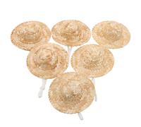 10 pezzi di mini cappelli di paglia per casa delle bambole fai da te, cappelli
