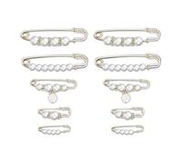 10 pezzi di moda maglione scialle clip spilla di perle finte vita pantaloni extender collana pin abito spilla abbigliamento pin pin