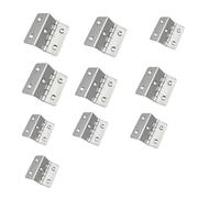 10 Pezzi Di Montaggio For Mobili Accessori Hardware Porta Dell'armadietto Degli Attrezzi Cerniera In Ferro A Cinque Fori Tre Pieghe Placcatura Domestica(Silvery 10pcs)