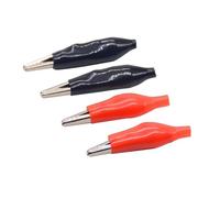10 pezzi di morsetti a coccodrillo isolati da 35 mm, prova in metallo colorati con stivali for fai te elettrico(5pcs Red 5pcs Black)