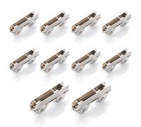 10 Pezzi di Morsetti per Ruote in Vetro per Porte, Morsetti Argentati per Porte Scorrevoli, Ruote per Finestre in Vetro con Cuscinetti per Vetro di 6 mm di Spessore, 46x18mm