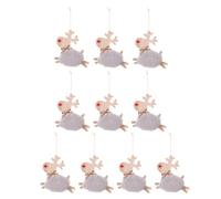 10 pezzi di Natale robusto legno ornamento peluche nano decorazione per albero finestra e parete forniture ufficio festival decorazioni albero