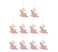 10 pezzi di Natale robusto legno ornamento peluche nano decorazione per albero finestra e parete forniture ufficio festival decorazioni albero