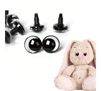 10 pezzi di occhi in plastica 3D trasparenti con lavaggio, dimensioni 12-14-16-18-20-25-30mm, occhi neri divertenti e a fumetti, ideali per la realizzazione di animali amigurumi fai-da-te 12mm,16 mm,2