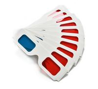 10 pezzi di occhiali 3D universali in carta per visione anaglifica, occhiali 3D rossi/blu per film e video