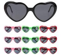 10 pezzi di occhiali da sole alla moda da donna a forma di cuore, occhiali da