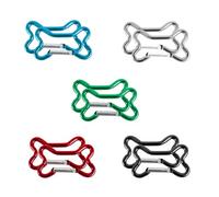 10 Pezzi di Osso Portachiavi a Forma di Osso - Piccolo Moschettone Adatto per la Decorazione (5 Colori)