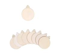 10 pezzi di palline di Natale rotonde in legno di Buon Natale, etichette, palline di Natale, decorazioni fai da te, ornamenti artigianali, decorazioni for il nuovo anno.(9x7.6cm)