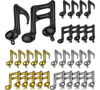 10 pezzi di palloncini in mylar con note musicali, oro, argento e neri, da 17 pollici, palloncini per auguri di buon compleanno, palloncini a tema musicale da usare per feste di compleanno, festa di n