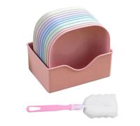 10 Pezzi Di Piatti Da Alimentazione E 1 Pezzo Di Pennello Per La Pulizia, Stoviglie Per Animali Domestici, Ciotola Di Cibo Per Gatti, Strumenti Di Alimentazione Per Animali