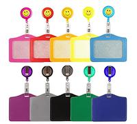 10 pezzi di porta carte di credito e bobine badge, porta carte d'identità per carte e chiavi, multicolore, ecopelle, plastica termoplastica