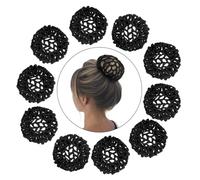 10 pezzi di rete Dutt, retina per capelli per bambini, fibre elastiche per una presa sicura durante la danza, ginnastica, pattinaggio artistico, delicato sulla pelle, riutilizzabile, facile da usare
