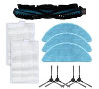 10 pezzi di ricambio accessori compatibili con robot aspirapolvere Clever&Clean L-Series 707, 1 spazzola a rullo principale, 2 filtri HEPA, 3 panni per mocio, 4 spazzole laterali (A)