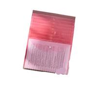 10 pezzi di sacchetti portadocumenti A4 spessi con motivo verticale, bottone, trasparenti, impermeabili, for documenti for studenti(Pink)