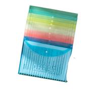 10 pezzi di sacchetti portadocumenti A4 spessi con motivo verticale, bottone, trasparenti, impermeabili, for documenti for studenti(MULTI)