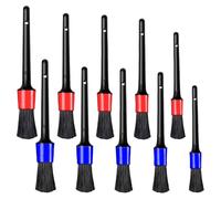 10 Pezzi Di Spazzola Per Auto Multifunzionale, Spazzola Per La Pulizia Dell'Aria Aria Aria Con Aria Aria, Spazzola Per Interni Per Auto, Prodotti Per La Cura Delle Auto (Rosso, Blu).