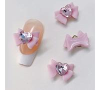 10 pezzi di strass per nail art 3D di lusso con fiori lucidi per unghie in resina sintetica