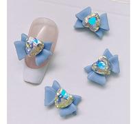 10 pezzi di strass per nail art 3D di lusso con fiori lucidi per unghie in resina sintetica