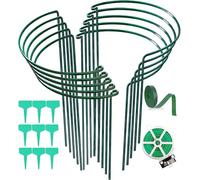 10 Pezzi di supporto per piante, Pali di supporto per piante da giardino in metallo semicircolare gabbie e supporti per peonie per piante pomodori Vite fiori di verdura 20 × 35cm