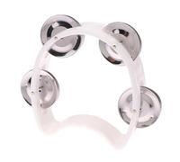 10 pezzi di tamburello portatile, campane in metallo, sonaglio in plastica, percussioni, for feste KTV, giochi for bambini, strumento musicale giocattolo Per Scuola Party(White)
