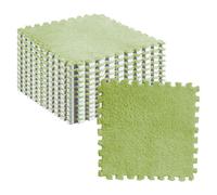 10 Pezzi di Tappetino Puzzle in Schiuma Peluche, Piastrelle Morbide e Antiscivolo Ad Incastro, per Camera da Letto o Camera dei Bambini (verde fluorescente)